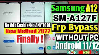 Samsung A127f FRP Unlock Bypass A12 Without PC 2022 [upl. by Dorthy646]