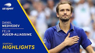 Daniil Medvedev vs Felix AugerAliassime Highlights  2021 US Open Semifinal [upl. by Rimidalv]