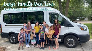 Large Family Van Tour  Ford Transit 350 XL Tour 15 Passenger [upl. by Akeber]