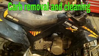 How to remove and clean carburetor on canam ds90x [upl. by Armillas]