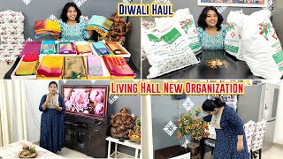 Vlog  மொத்த குடும்பத்துக்கும் டிரஸ் எடுத்தாச்சு  Living Hall Makeover  Diwali  Karthikha Channel [upl. by Enomad]