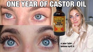 CASTOR OIL ONE YEAR LATER for EYELASH growth an update amp questions answered  Morgan Green [upl. by Batha]