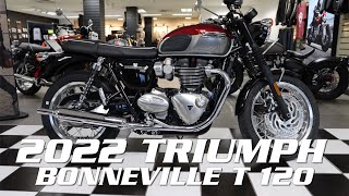 2022 TRIUMPH Bonneville T120 walk around and features with Devin [upl. by Enoryt410]