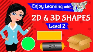 2D amp 3D Shapes  Math  Grade 1 amp 2  TutWay [upl. by Onairda]