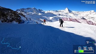 Zermatt Matterhorn Ski Run Hohtälli  Zermatt [upl. by Babcock]