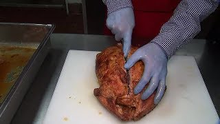 How to carve amp serve turducken at Heberts Specialty Meats [upl. by Nadya]