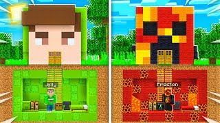 PrestonPlayz vs Jelly SECRET Underground Base Build BATTLE Minecraft Challenge [upl. by Alakam]