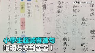 小學生超誠實造句 讓網友笑到嫑嫑！｜三立新聞網SETNcom [upl. by Inirt337]