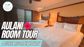 Aulani Room TourDouble Queen Island View Room  A Disney Resort  Oahu Hawaii  Koolina  DVC [upl. by Odlabso]