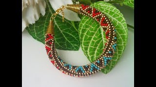 16 strands beaded kumihimo bracelets  KumihimoPS [upl. by Mutua]