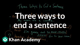 Three ways to end a sentence  Punctuation  Khan Academy [upl. by Einram993]