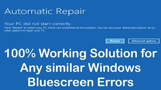 Windows Automatic startup Repair Loop Fixed [upl. by Garrott]