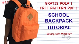 Tutorial Menjahit Ransel Sekolah  How to make a school backpack  Sewing with Miko Craft [upl. by Ennad]