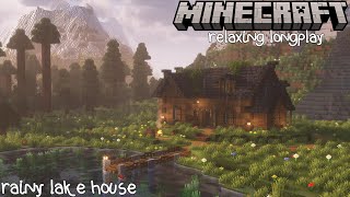 Rainy Lake House  Minecraft Relaxing Longplay No Commentary 120 [upl. by Rebna]