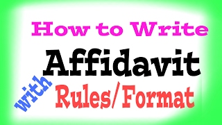 How to writeFormat of Affidavit [upl. by Annaid3]