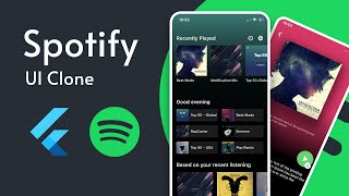 Spotify clone app ui in flutter  Build from scratch  Flutter UI Challenge [upl. by Anesor]