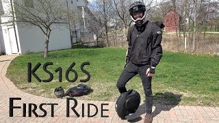 King Song 16S Electric Unicycle  First Ride Impressions [upl. by Akinnor]