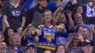 Warriors fan crazy show on Dance Cam  Golden State Warriors vs Dallas Mavericks  09112016 [upl. by Houston455]