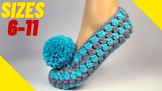 Fast amp EASY Crochet Slippers [upl. by Llehcnom]