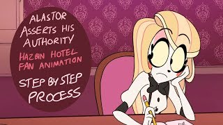 Alastor Asserts His Authority  Hazbin Hotel Fan Animation Process [upl. by Ithnan963]