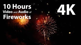 4K 10 hours  4th July  New Year filmed Fireworks Display  celebration relaxation [upl. by Yadsnil974]