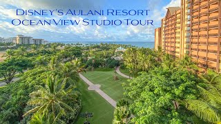 Disneys Aulani Resort Deluxe Studio  Ocean View Room Tour Oahu Hawaii [upl. by Colis]