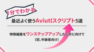 「1分でわかる」最近よく使うおすすめAviutlスクリプト５選紹介 [upl. by Yauq511]