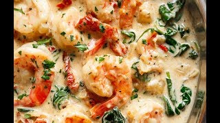 Creamy Garlic Butter Tuscan Shrimp [upl. by Lynnworth170]