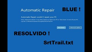 SrtTrail txt Windows 10 ERRO INICIALIZAÇÃO RESOLVIDO [upl. by Ocsicnarf]