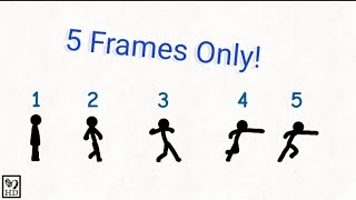 Punch Tutorial in 5 Frames Stickman Animation 2021 [upl. by Arahsal]