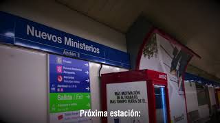 Próxima estación Nuevos Ministerios Metro de Madrid [upl. by Biddy]