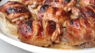 Sweet Hot Mustard Chicken Thighs  Baked Chicken Recipe [upl. by Odele78]