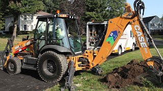 North America CASE 580 EV Electric Backhoe at Work [upl. by Natrav]