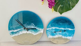 Ocean Clock from Resin Step by Step Resin Art Tutorial [upl. by Anyale853]