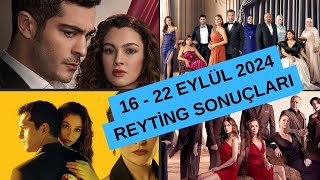 16  22 Eylül 2024 Haftanın Reyting Sonuçları  CAST CV [upl. by Eannyl]