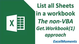 List all Sheets in an Excel Workbook NO VBA  GetWorkbook1 [upl. by Sida]