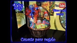 Diy Canasta para regalo Mirna y sus manus Diy Gift basket [upl. by Tadeas]