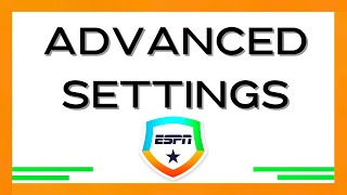 Advanced Settings ESPN Fantasy [upl. by Rafaelita]