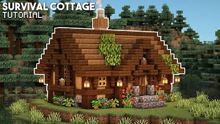 Minecraft How to Build an Aesthetic Cottage  Survival House Tutorial CottagecoreFairycore [upl. by Ailaham]