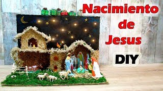 Cómo Hacer un belén o un pesebre y el nacimiento de Jesús Con cartón reciclado [upl. by Lynelle]