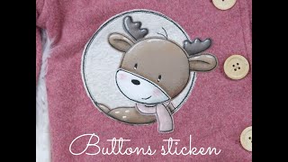 Sticken von Buttons mit der Stickmaschine [upl. by Llebanna]