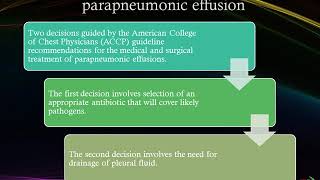 Parapneumonic effusion  empyema [upl. by Knighton]