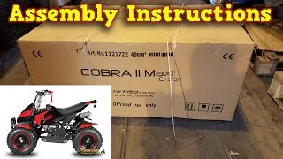 Mini Quad 50cc  Unboxing  Full Assembly  Instructions  Cobra 2 from Nitro Motors [upl. by Enirehs339]