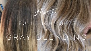 Full Highlights  Gray Blending  Hair Tutorial [upl. by Sunday420]