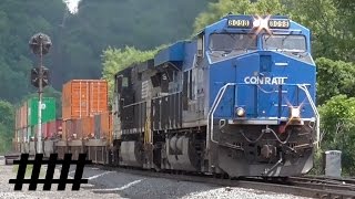 Conrail Heritage Unit 8098 Pulling Intermodal Train 23Z at Huntingdon PA [upl. by Anayet]