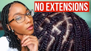 BOX BRAIDS On Natural Hair WITHOUT Extensions  JaiChanellie [upl. by Ahserb]