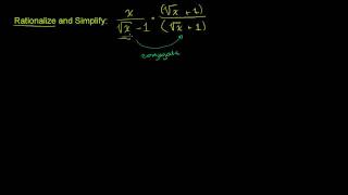 Rationalizing Denominators with Conjugates [upl. by Margherita670]