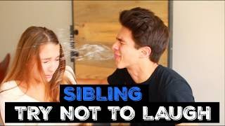 SIBLINGS TRY NOT TO LAUGH CHALLENGE  Brent Rivera [upl. by Anyad508]