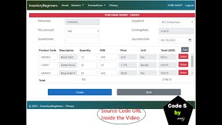 Advance Master Detail CRUD in MVC ASPNET CORE 6 using EFCORE  Purchase Order form [upl. by Darryl]