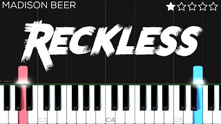 Madison Beer  Reckless  EASY Piano Tutorial [upl. by Leumhs471]